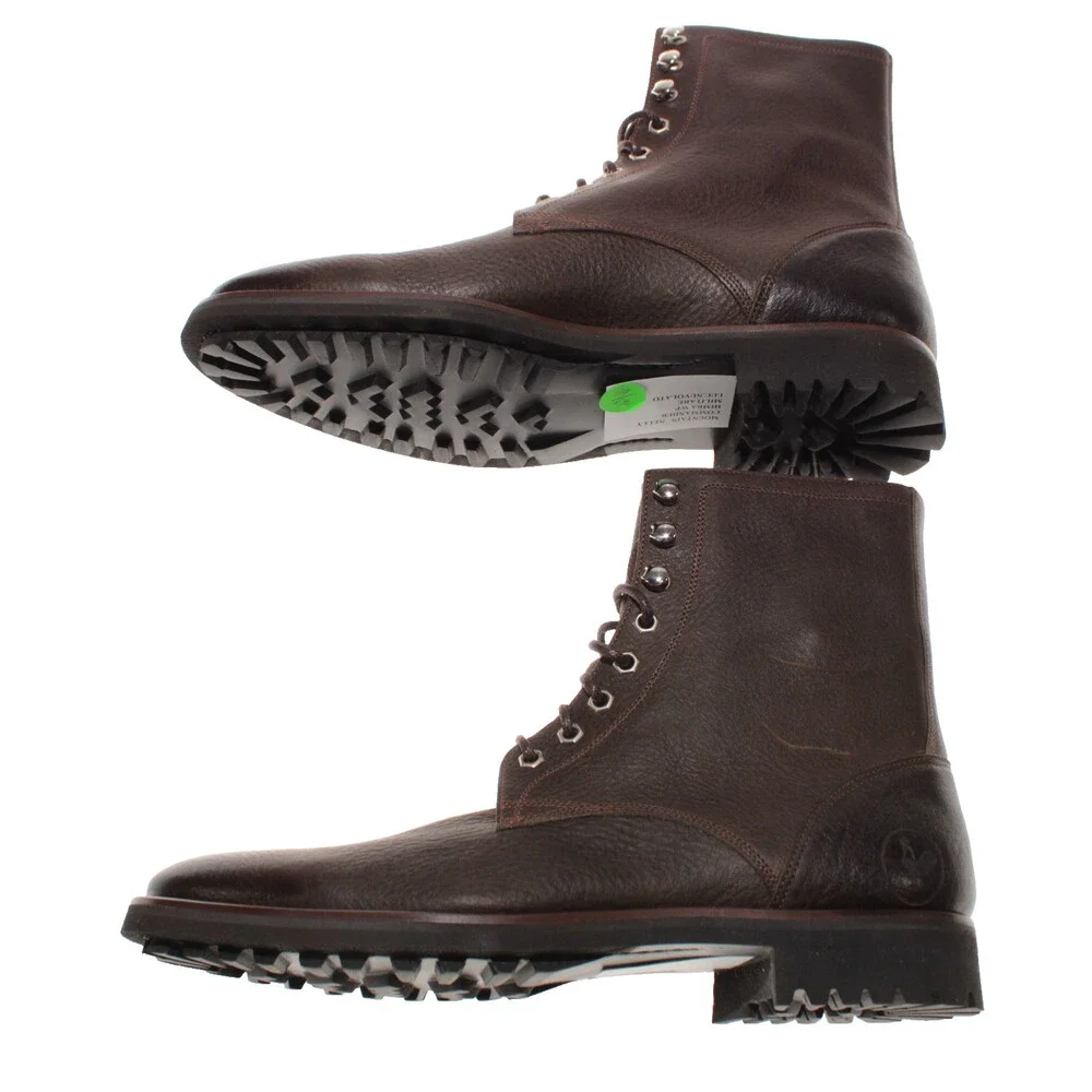 Di Bianco NWD Lace Up Boots Size 42 (US 9) in Brown Leather Made in Italy